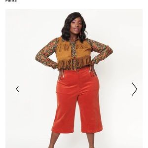 Barbie x unique vintage Rust corduroy Gaucho gear pants